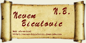 Neven Biculović vizit kartica